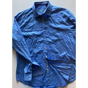 Men's‎ Robert Graham Long Sleeve Shirt - Blue - XL -Cotton